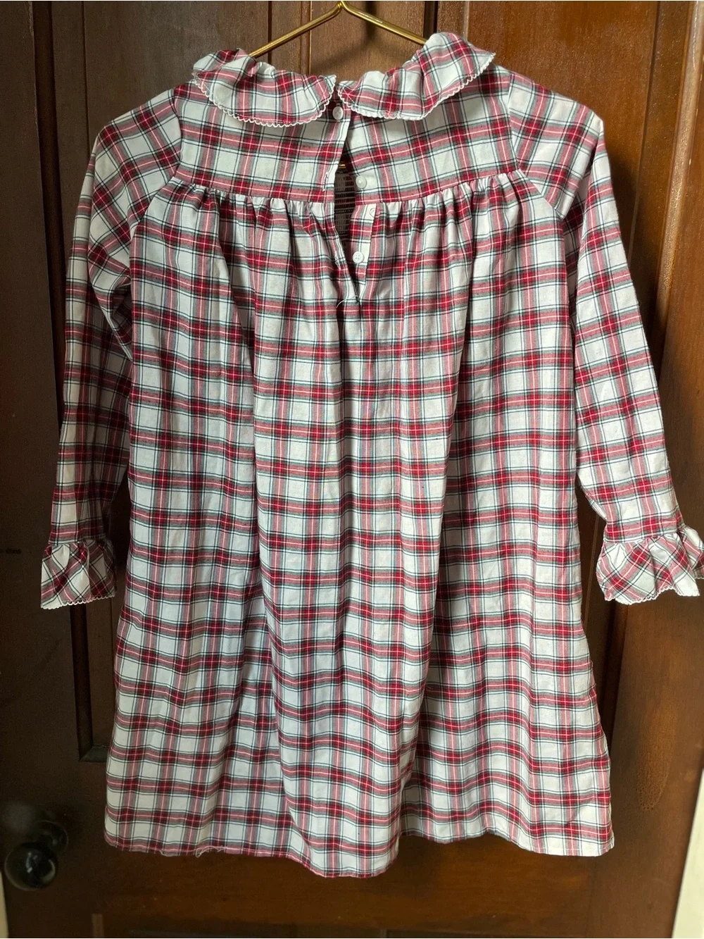 Jack and Janie girls size 8 long sleeve plaid nightgown
